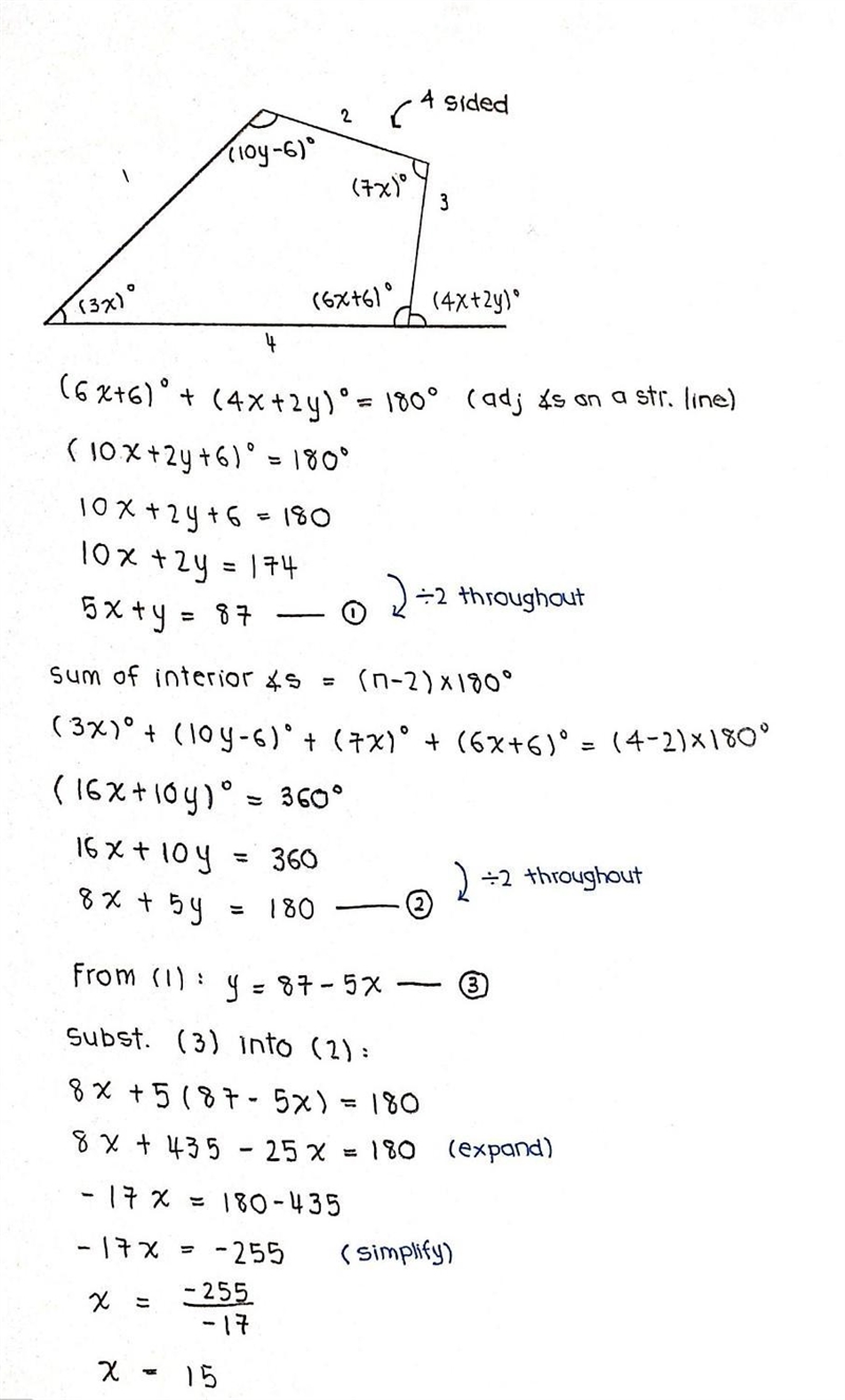 Find x and y with steps-example-1