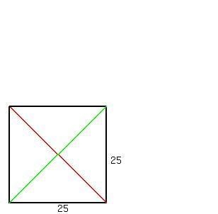 A rhombus has side lengths of 25. What could be the lengths of the diagonals? *-example-1