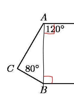 Lines l and k are parallel to each other. A=120 degrees. and C=80 degrees. What is-example-1