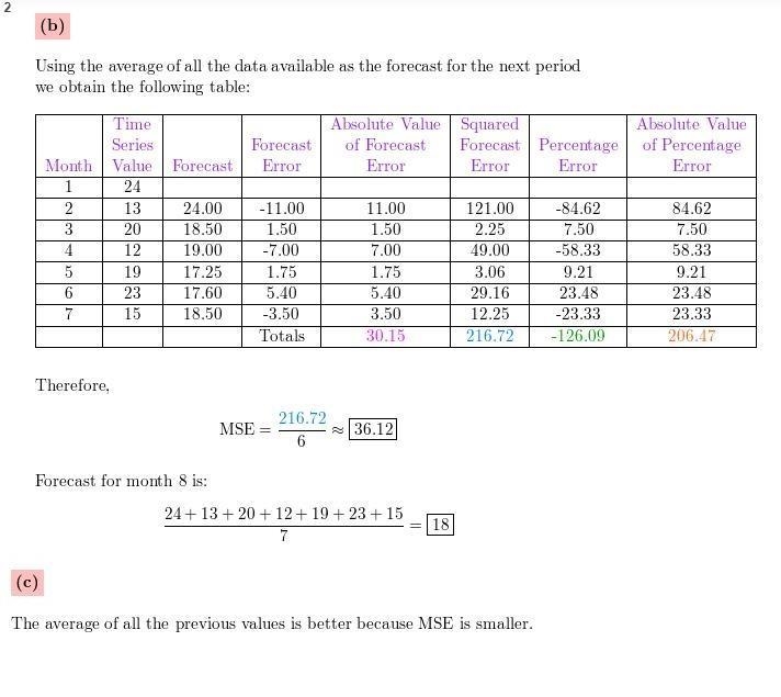 4. Consider the following time series data: Month 1 2 3 4 5 6 7 Value 24 13 20 12 19 23 15 1. Compute-example-2