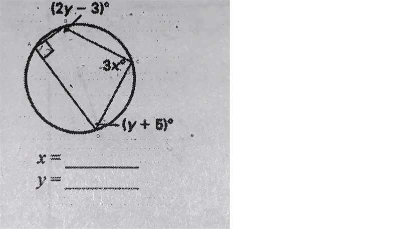 Find x and y and explain your answer-example-1