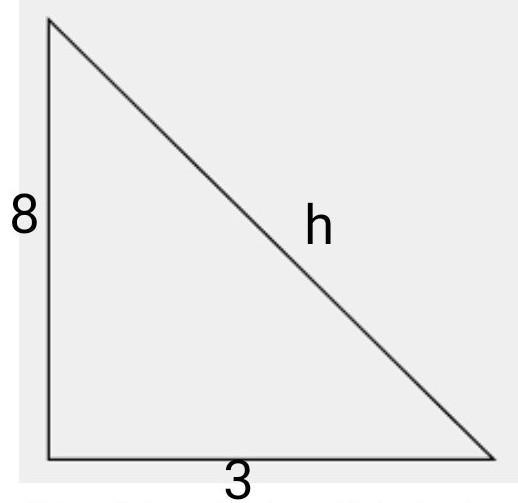 The legs of a right triangle are 3 units and 8 units. What is the length of the hypotenuse-example-1