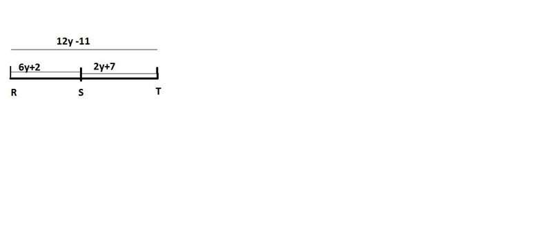 Use the number line below, where RS = 6y + 2, ST = 2y + 7, and RT = 12y- 11. a. What-example-1