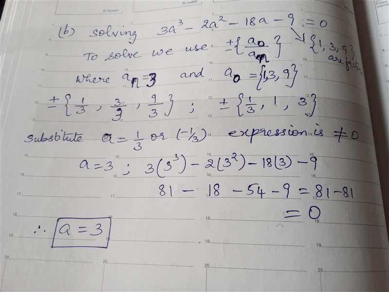 F(x)=x^3+2x^2-6x+9 when f(x) is divided by x+a, the remainder is R, when divided by-example-3