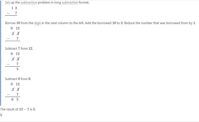 I am having real trouble with this equation 7 - 12 how can you go lower then zero-example-1