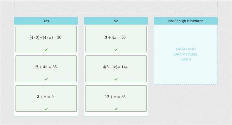 Drag each equation to show if it could be a correct first step to solving the equation-example-1