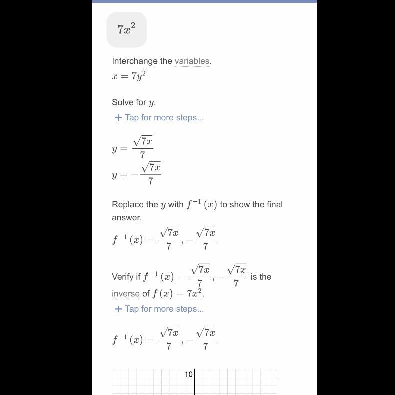 How do you find the inverse of 7x^2-example-1