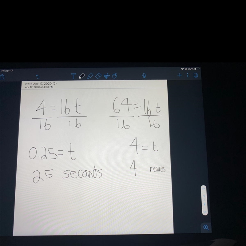 The equation of d=16t gives the distance d in feet that a golf ball falls in t seconds-example-1