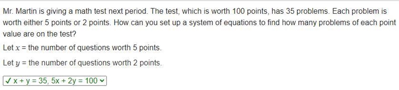 Mr. Martin is giving a math test next period. The test, which is worth 100 points-example-1