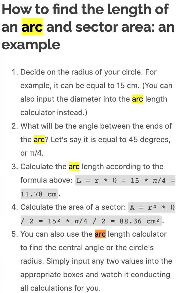 What is the arc length of an arc of a circle with dialneter of 10 and a central angle-example-2