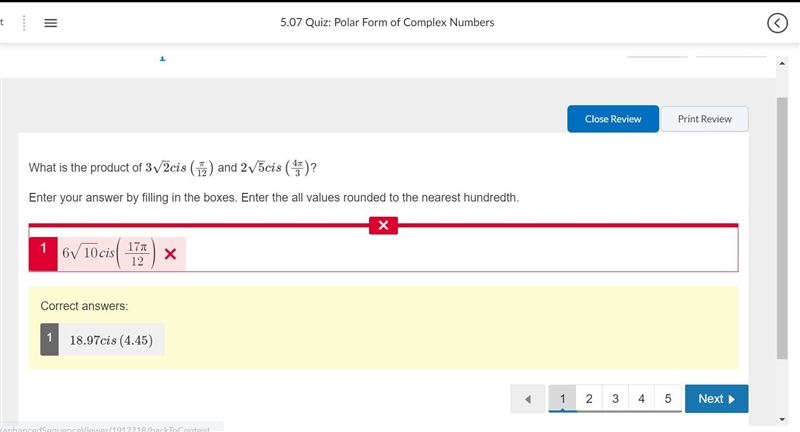 What is the product of 3√2cis(π/12) and 2√5cis(4π/3) ? ___cis(___)-example-1