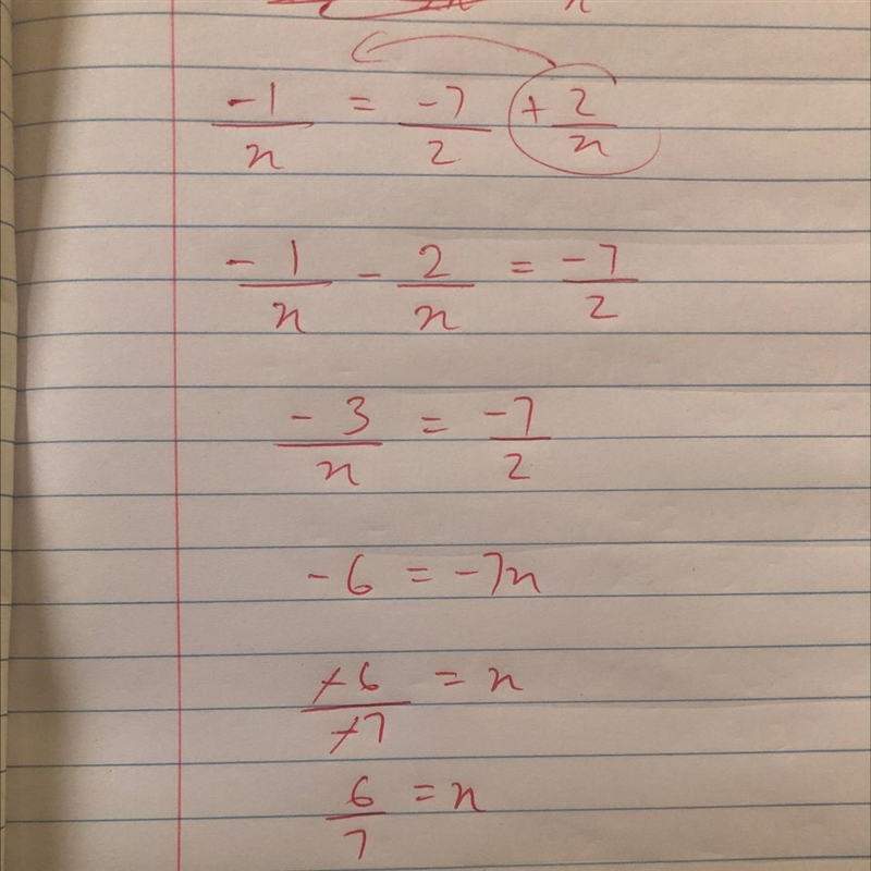 Solve the equation for the unkown variable 1) -1/x=-7/2+2/x-example-1