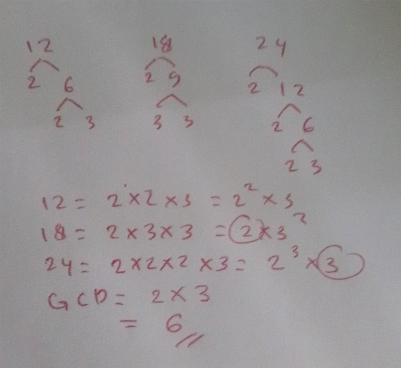 Find the gcd of 12 18 and 24-example-1