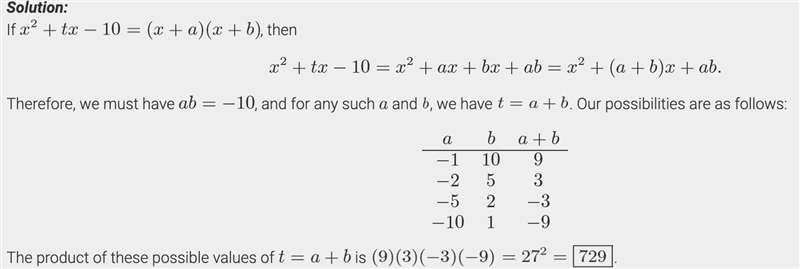 Find the product of all constants t such that the quadratic x^2 tx - 9 can be factored-example-1