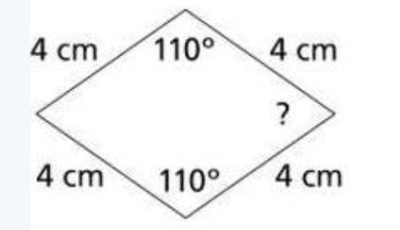 Dane used a ruler and a protractor to draw a rhombus with a side that is 4 cm in length-example-1