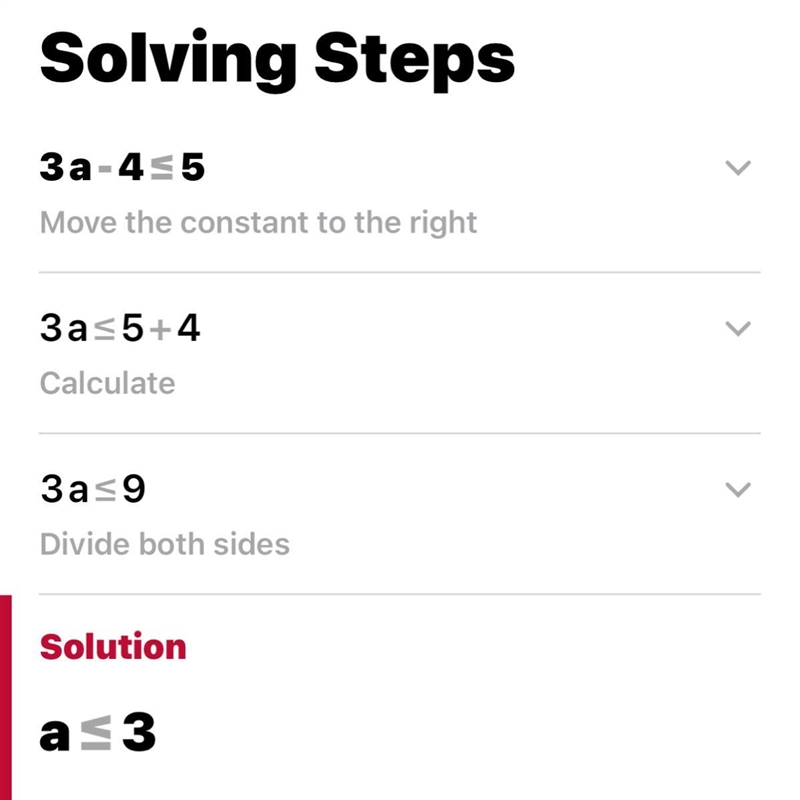 What the answer pls and explain 3a−4≤5-example-1