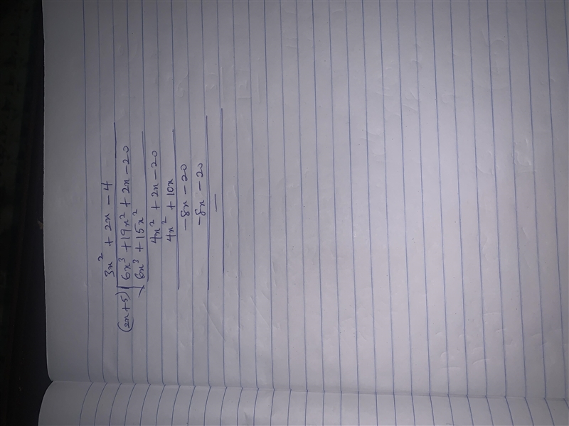 Given the area of a rectangular pool is 6x^3+19x^2+2x-20 and the length of one side-example-1