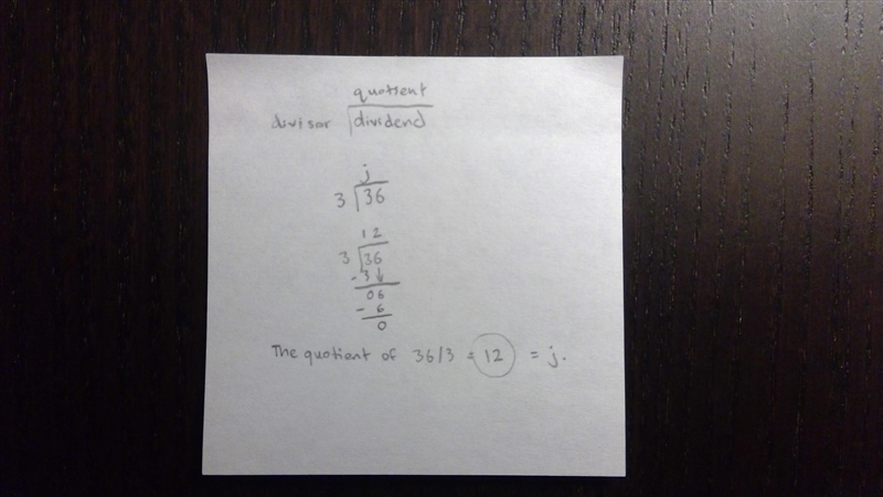 The quoient of 36 and 3 is j-example-1