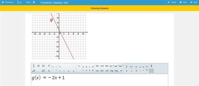 Linear function g is shown in the graph. Write the slope-intercept form of the equation-example-5