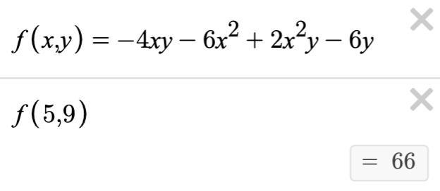 Given that x = 5 and y = 9, evaluate the expression using -4xy - 6x2 + 2x2y - 6y-example-1