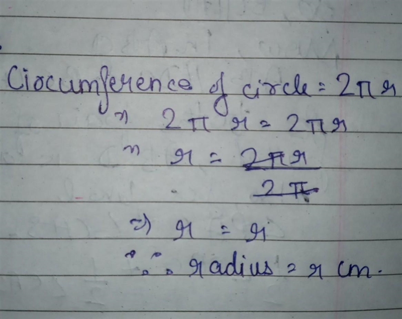 Find the radius of a circle having circumference 2pai r​-example-1