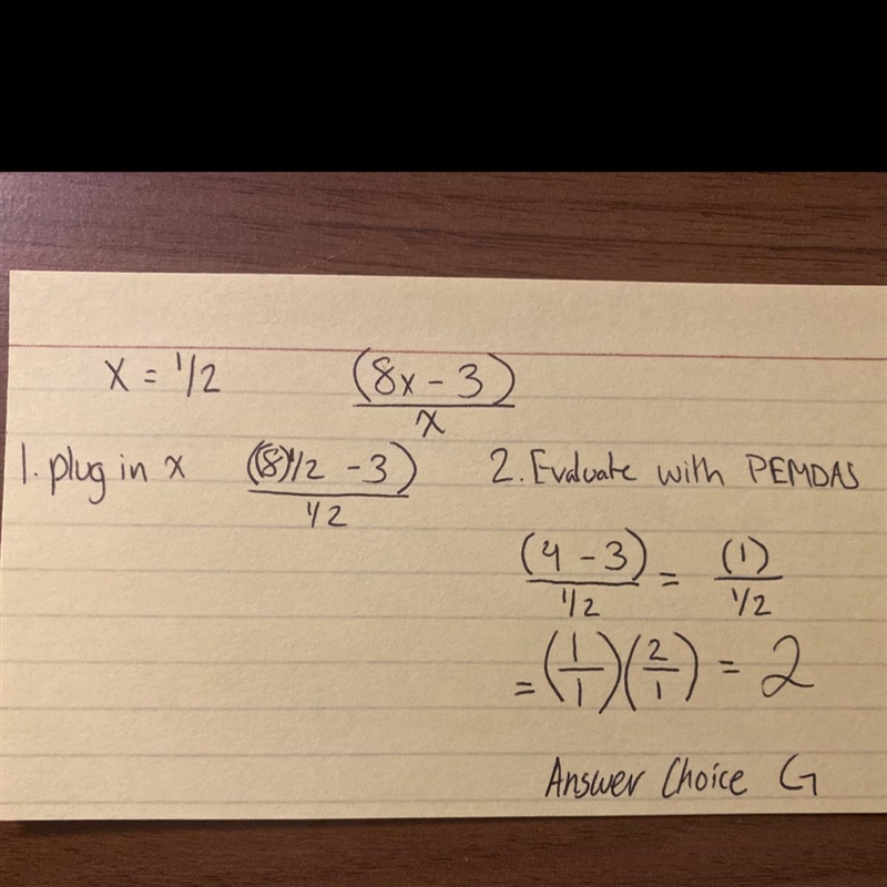 When x = 1/2, what is the value of 8x-3/x ?-example-1