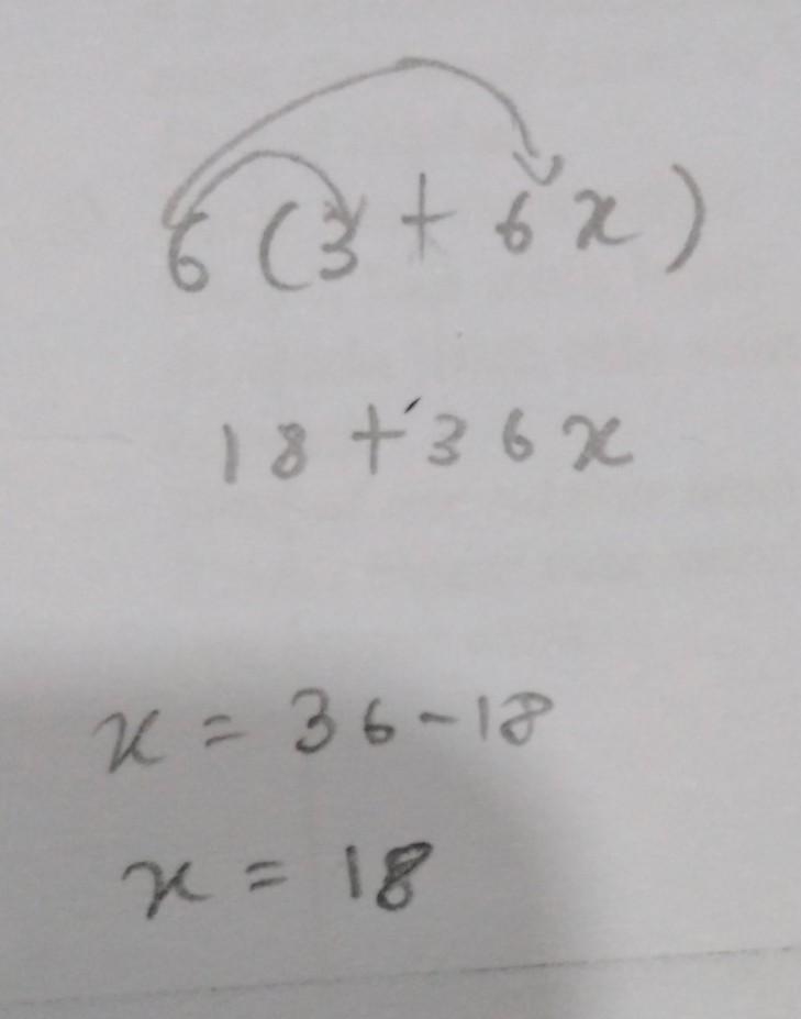 What expression is equivalent 6(3+6x)-example-1