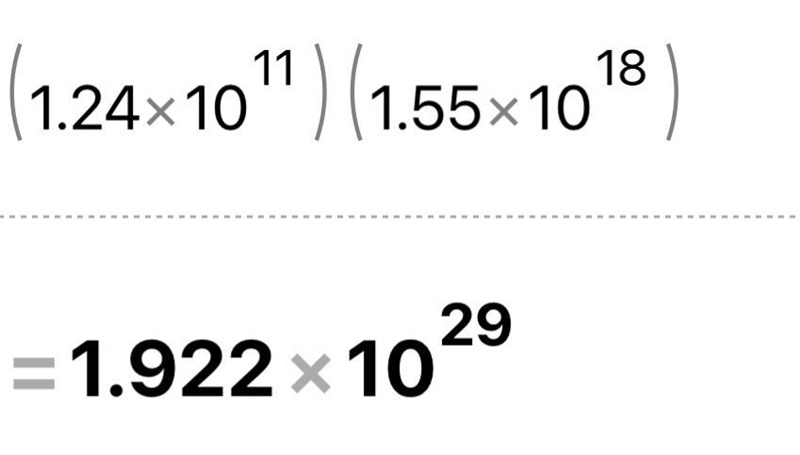 (1.24 x 10^11) / (1.55 x 10^18)-example-1