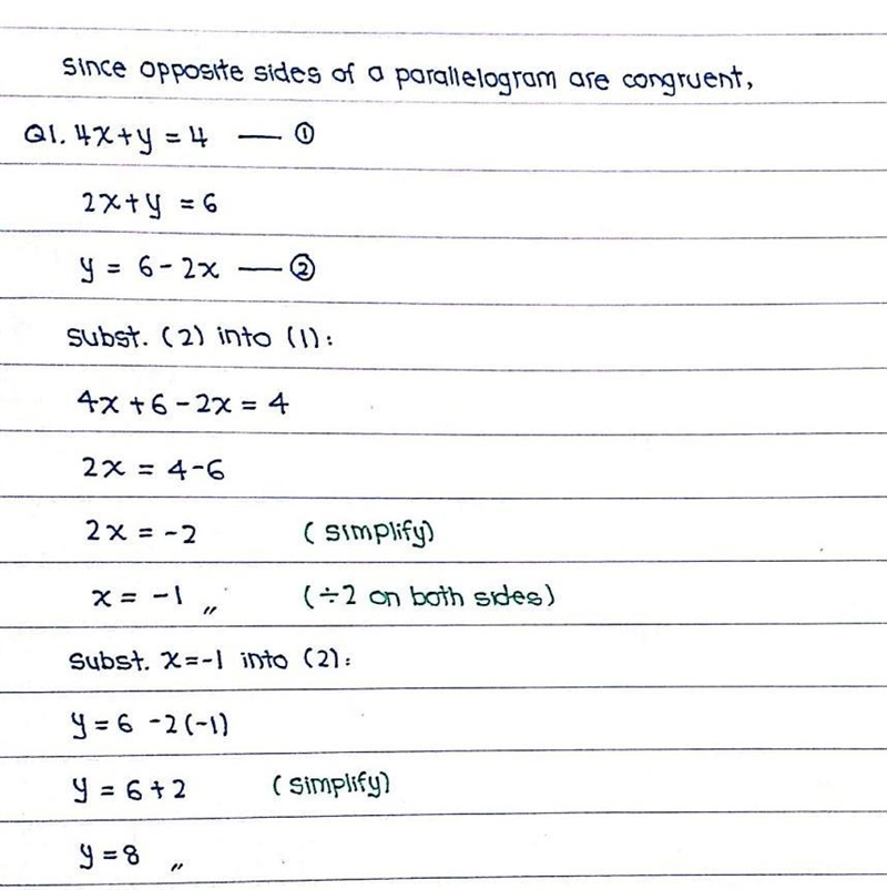 Find the values of X and wanted to ensure each quadrilateral is a parallelogram.​-example-1