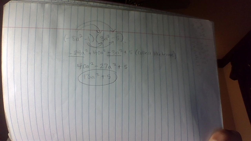 (-8a^2 - 1)(3a^2 - 5)-example-1