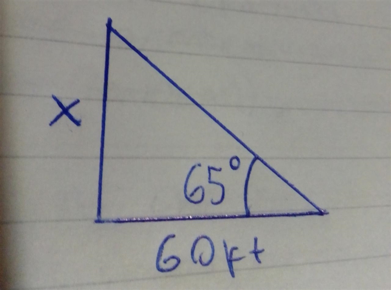 A tower casts a shadow that is 60 feet long when the angle of elevation of the sun-example-1