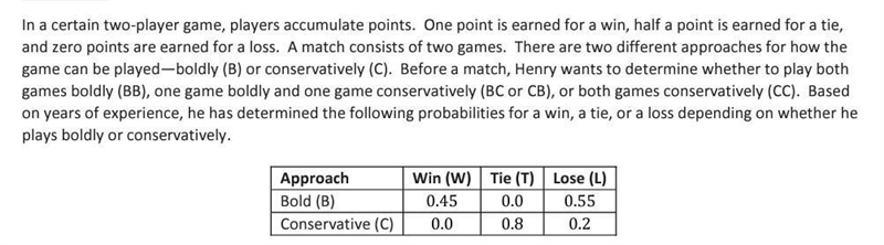 . If Henry plays both games conservatively (CC), find the probability that Henry will-example-2