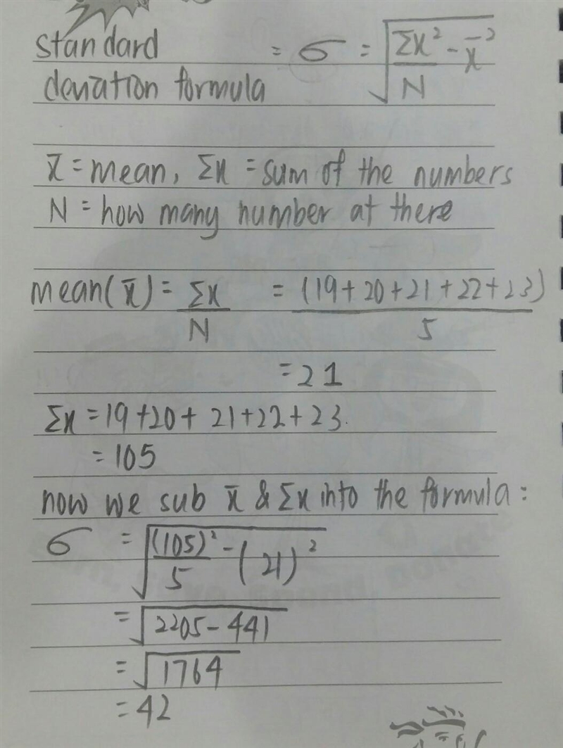 Which of the following choices is the standard deviation of the sample shown here-example-1