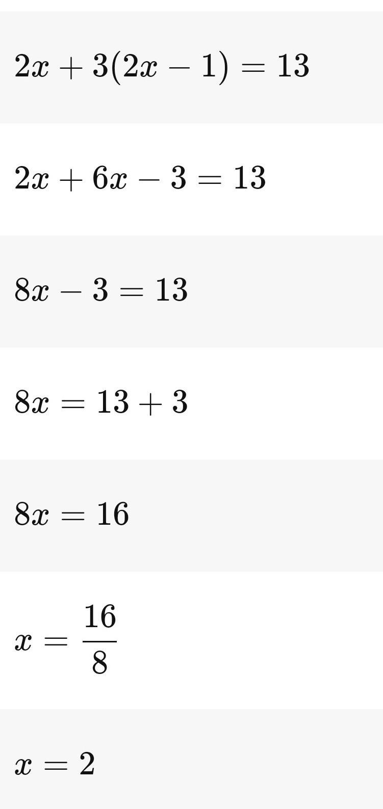 Y= 2x -1 2x + 3y =13-example-1