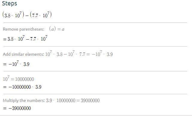 (3.8•10^7)-(7.7•10^7)-example-1