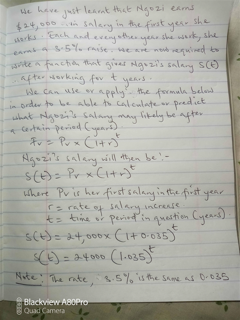 Ngozi earns \$24{,}000$24,000dollar sign, 24, comma, 000 in salary in the first year-example-1