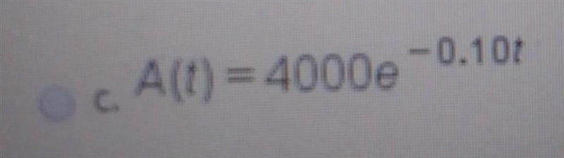 Write a formula that describes the value of an initial investment of $4,000 that loses-example-1