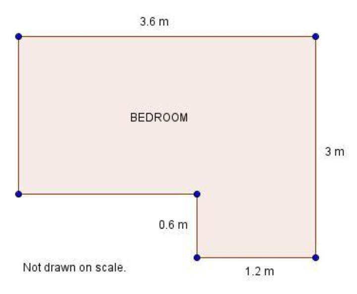 Linda plans to put in wall-to-wall carpet in her bedroom. She measures the dimensions-example-1