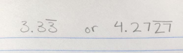 How is a repeating decimal written?-example-1