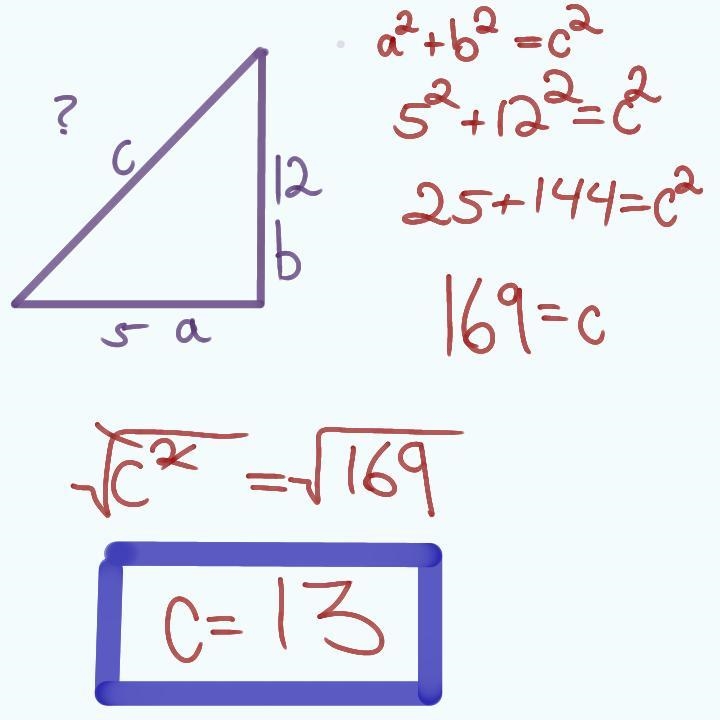 a ladder leans against a house making a right triangle with the ground and the wall-example-1