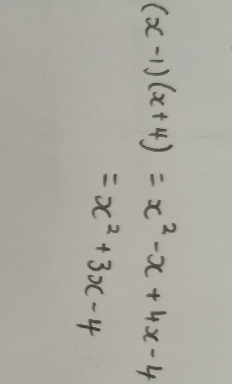 Expand. Your answer should be a polynomial in standard form. (x-1)(x+4)=-example-1