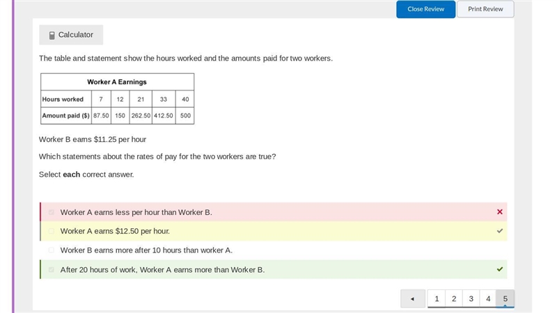 The table and statement show the hours worked and the amounts paid for two workers-example-1