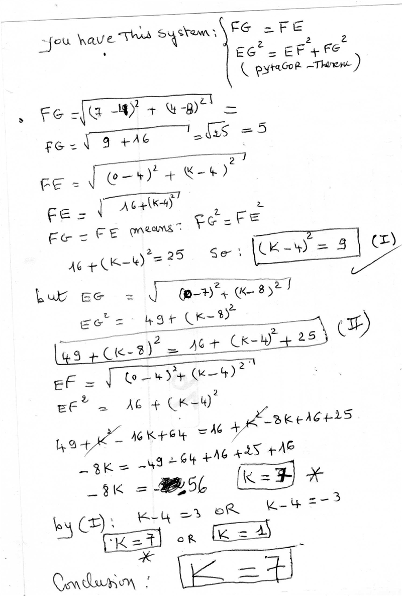 (b) H is a point on the line y = 11 such that EH = GH. Find (i) the coordinates of-example-1