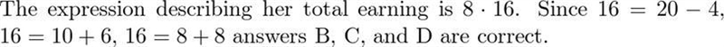 Question 2 Maxine works 8 hours at a rate of $16 per hour Which expression could NOT-example-1