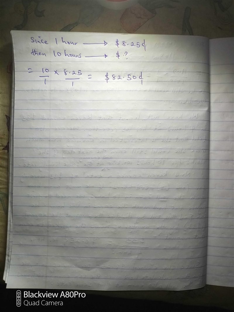 Karen earned $33 in 4 hours at her job today. She wants to know how much she could-example-2