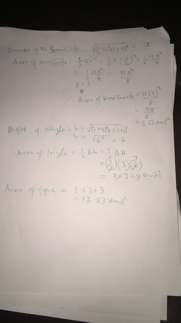 This figure is made up of a triangle and a semicircle. What is the area of this figure-example-1