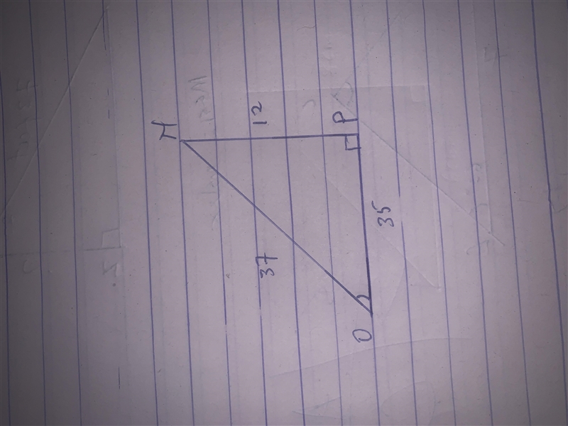 In ΔNOP, the measure of ∠P=90°, NP = 12, PO = 35, and ON = 37. What ratio represents-example-1