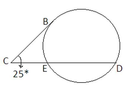 Find the measure of arc EB. Circle A is intersected by line CD at points D and E and-example-1