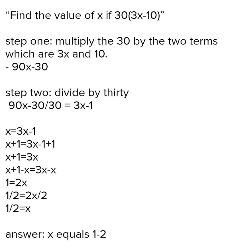 5. Find the value of x. 30° (3x - 10)-example-1