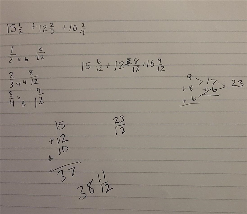 15 1/2 + 12 2/3 + 10 3/4 as a mixed number in simplest form help asap-example-1